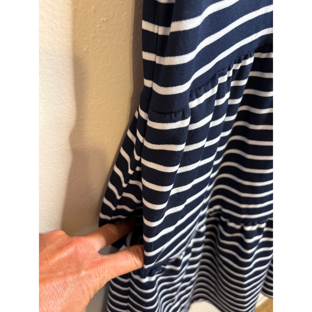 Nautica Jeans Polo Dress XL Navy White Striped Sleeveless Tiered 1844377 - Picture 4 of 11